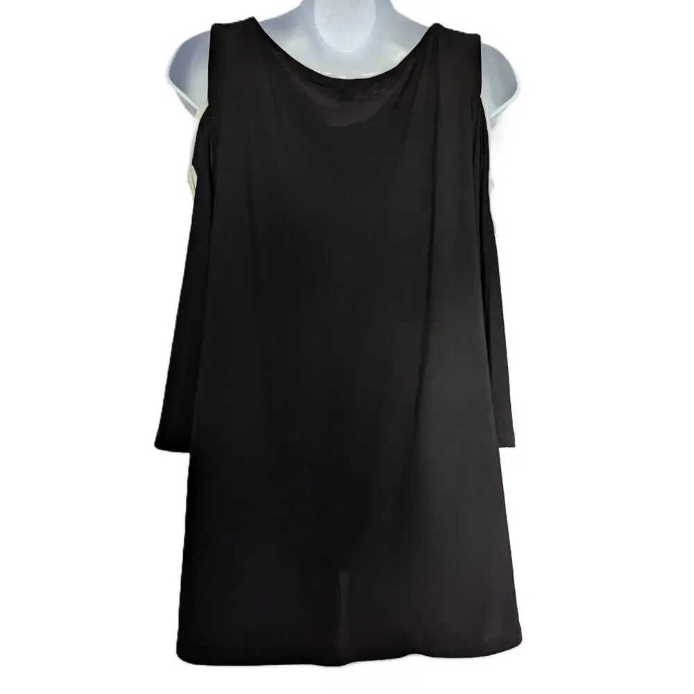 Vince Camuto Black Top with Strappy Flare Sleeves - Picture 6 of 13